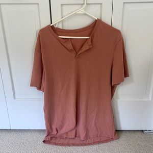 Mens Lululemon Salmon Henley T Shirt